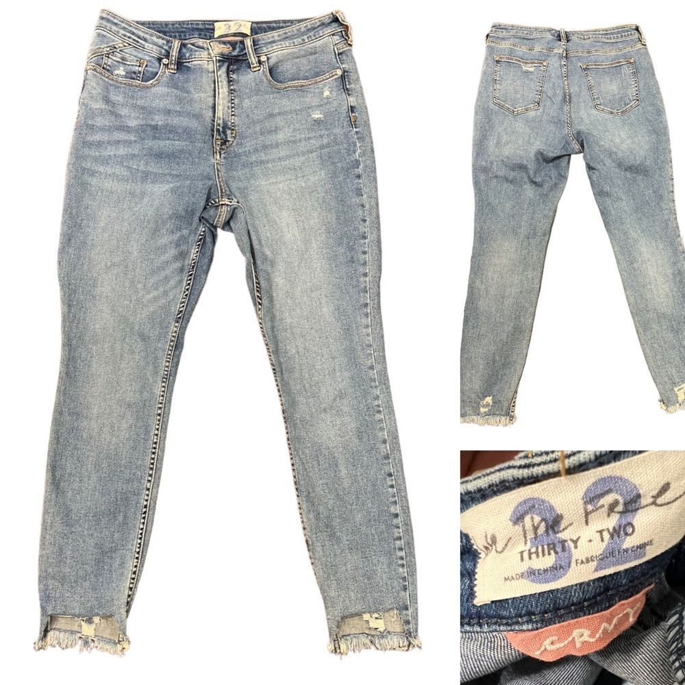 We The Free / Free People sz 32 raw hem high rise jeans